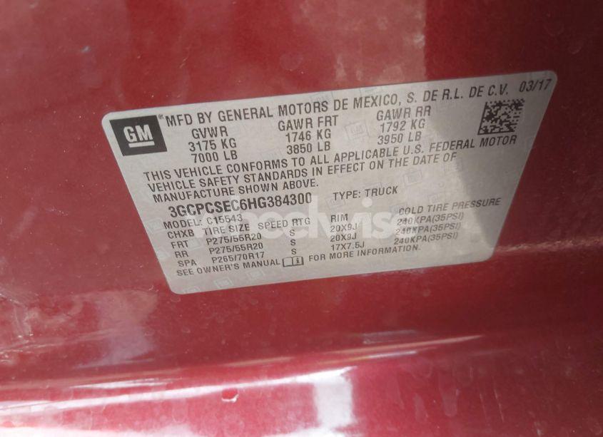 Photo 9 of 2017 Chevrolet Silverado 1500 1LZ (VIN 3GCPCSEC6HG384300)