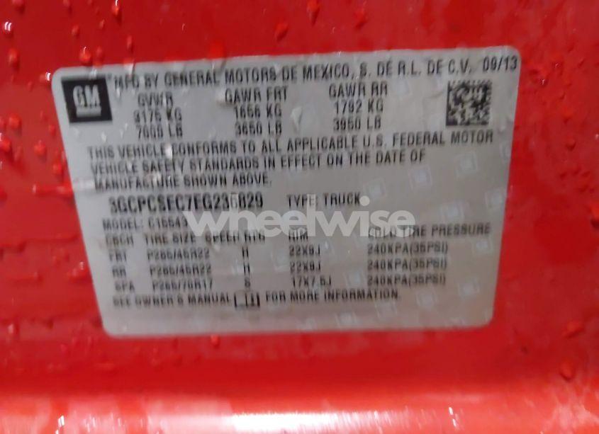 Photo 9 of 2014 Chevrolet Silverado 1500 1LZ (VIN 3GCPCSEC7EG236829)