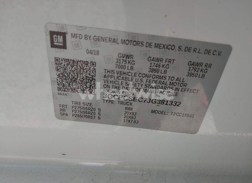 Photo 9 of 2018 Chevrolet Silverado 1500 1LZ (VIN 3GCPCSEC7JG381332)