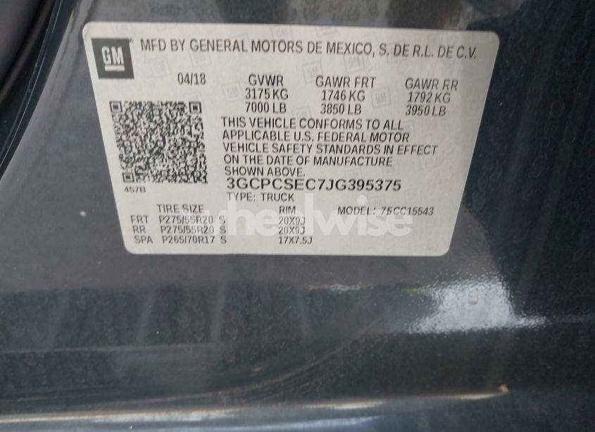 Photo 9 of 2018 Chevrolet Silverado 1500 1LZ (VIN 3GCPCSEC7JG395375)