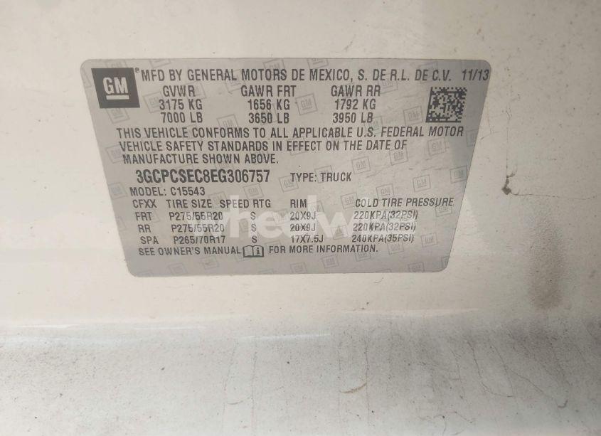 Photo 9 of 2014 Chevrolet Silverado 1500 1LZ (VIN 3GCPCSEC8EG306757)