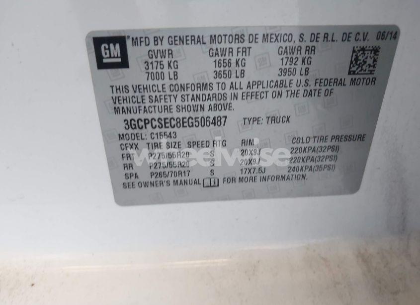Photo 9 of 2014 Chevrolet Silverado 1500 1LZ (VIN 3GCPCSEC8EG506487)