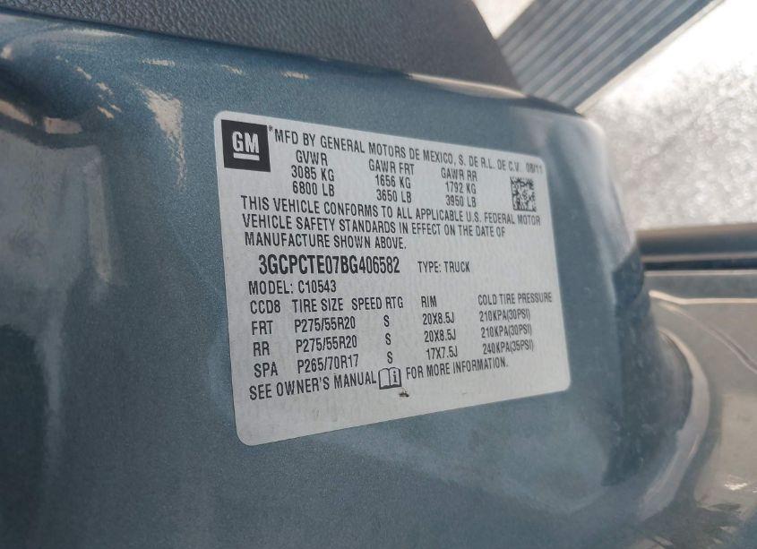 Photo 9 of 2011 Chevrolet Silverado 1500 LTZ (VIN 3GCPCTE07BG406582)