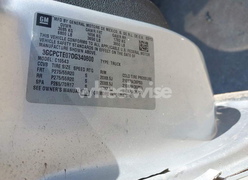 Photo 9 of 2013 Chevrolet Silverado 1500 LTZ (VIN 3GCPCTE07DG340800)