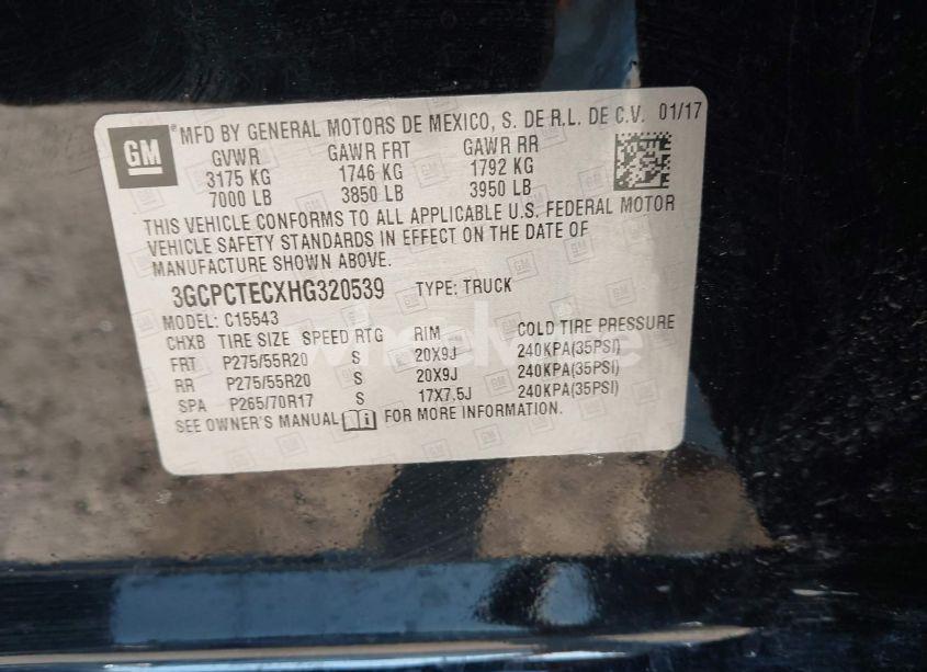 Photo 9 of 2017 Chevrolet Silverado 1500 HIGH COUNTRY (VIN 3GCPCTECXHG320539)