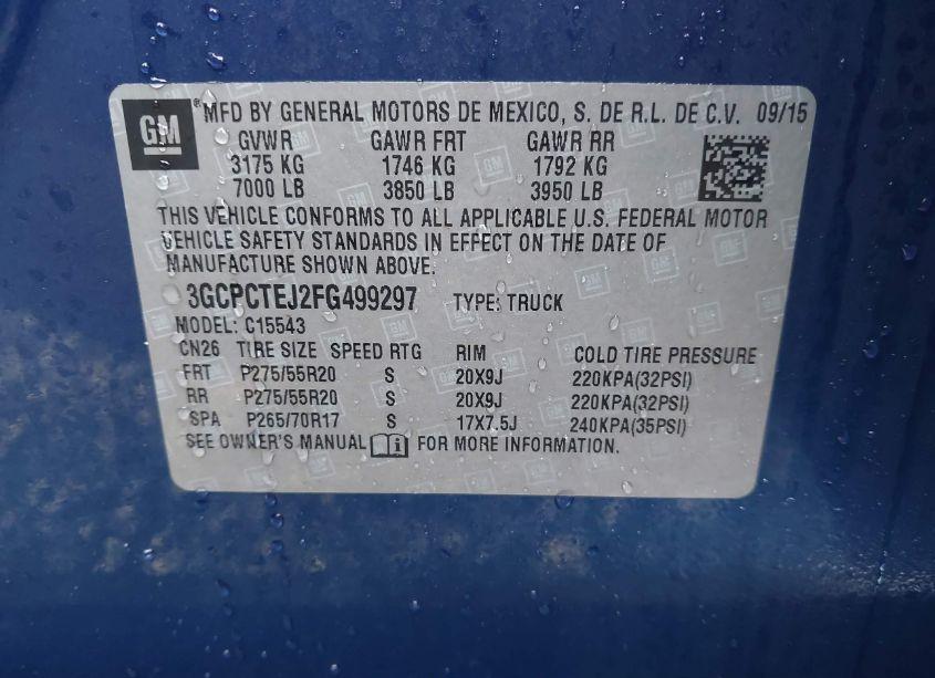 Photo 9 of 2015 Chevrolet Silverado 1500 HIGH COUNTRY (VIN 3GCPCTEJ2FG499297)