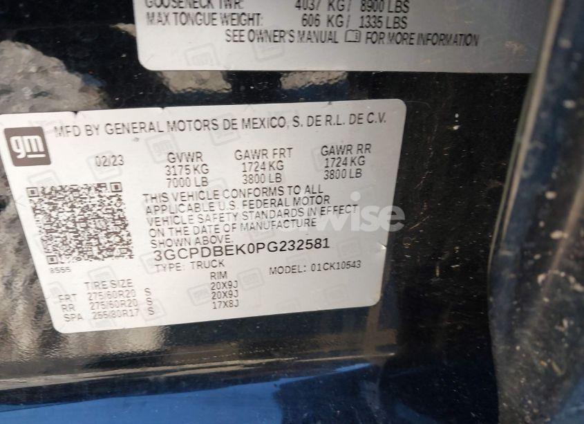 Photo 9 of 2023 Chevrolet Silverado 1500 4WD SHORT BED CUSTOM (VIN 3GCPDBEK0PG232581)