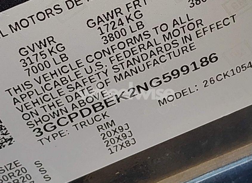 Photo 9 of 2022 Chevrolet Silverado 1500 4WD SHORT BED CUSTOM (VIN 3GCPDBEK2NG599186)