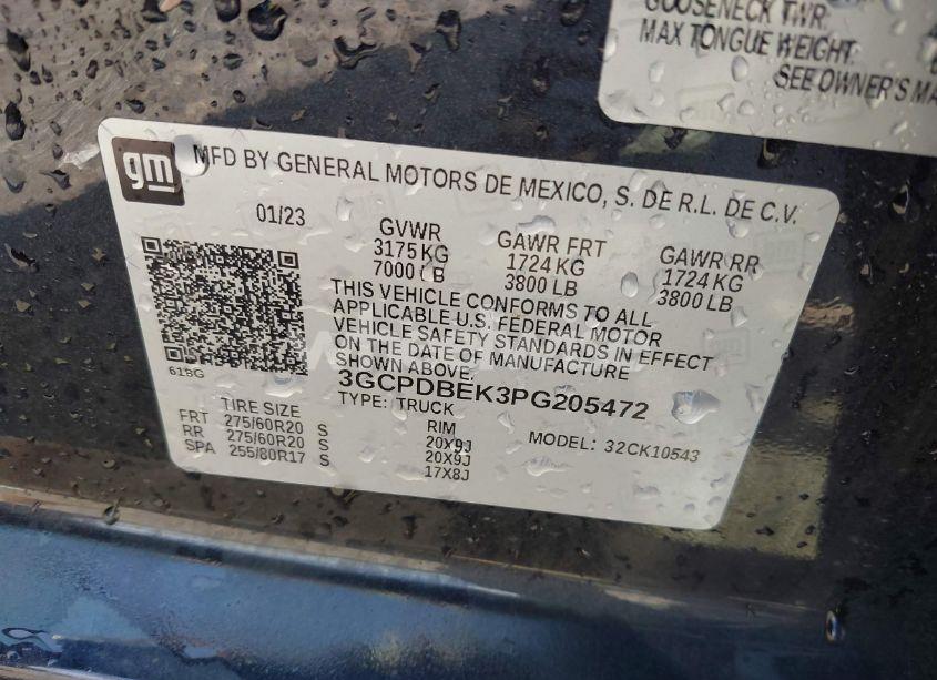 Photo 9 of 2023 Chevrolet Silverado 1500 4WD SHORT BED CUSTOM (VIN 3GCPDBEK3PG205472)