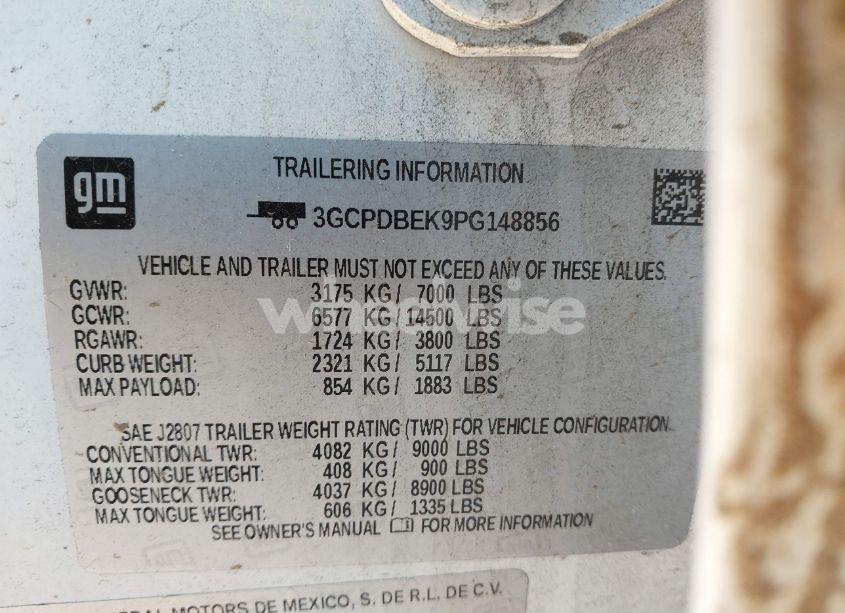 Photo 9 of 2023 Chevrolet Silverado 1500 4WD SHORT BED CUSTOM (VIN 3GCPDBEK9PG148856)