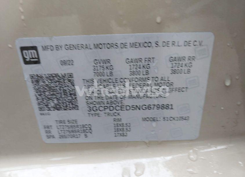 Photo 9 of 2022 Chevrolet Silverado 1500 4WD SHORT BED CUSTOM TRAIL BOSS (VIN 3GCPDCED5NG679881)