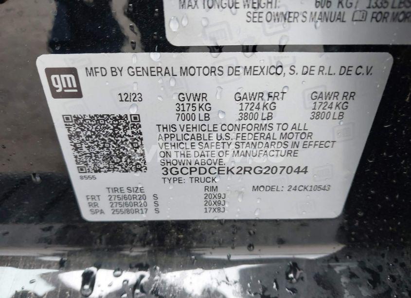 Photo 9 of 2024 Chevrolet Silverado 1500 4WD SHORT BED CUSTOM TRAIL BOSS (VIN 3GCPDCEK2RG207044)