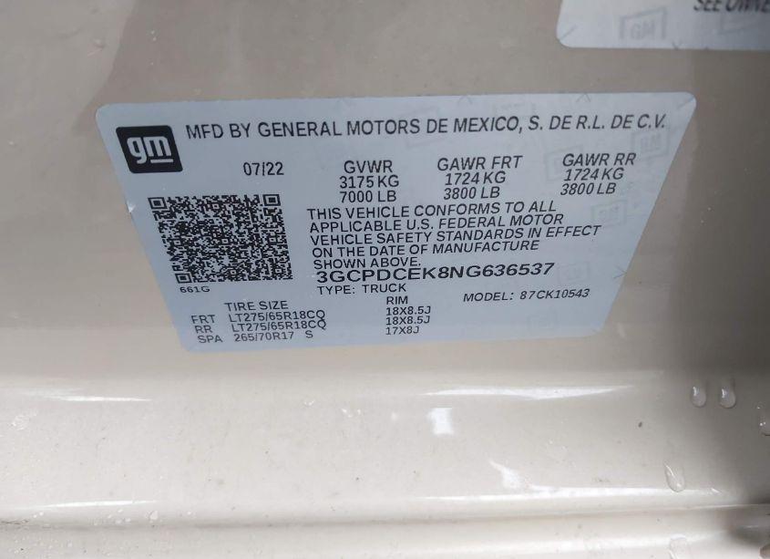 Photo 9 of 2022 Chevrolet Silverado 1500 4WD SHORT BED CUSTOM TRAIL BOSS (VIN 3GCPDCEK8NG636537)