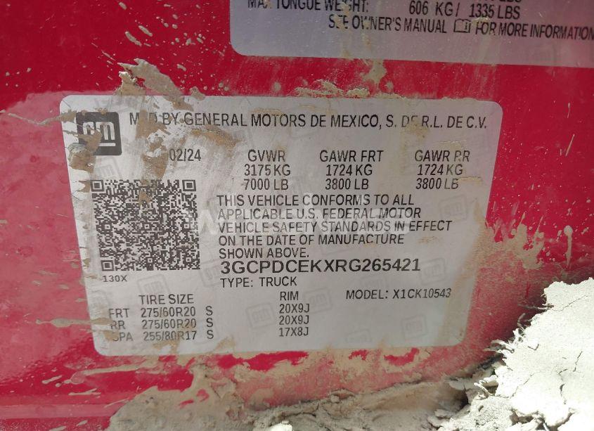 Photo 9 of 2024 Chevrolet Silverado 1500 4WD SHORT BED CUSTOM TRAIL BOSS (VIN 3GCPDCEKXRG265421)