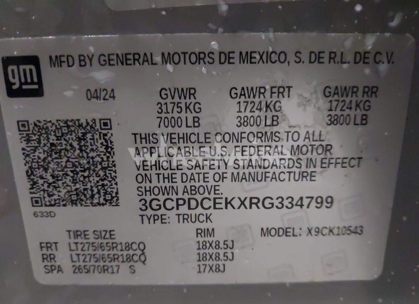 Photo 9 of 2024 Chevrolet Silverado 1500 4WD SHORT BED CUSTOM TRAIL BOSS (VIN 3GCPDCEKXRG334799)