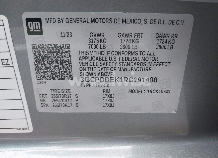 Photo 9 of 2024 Chevrolet Silverado 1500 4WD STANDARD BED LT (VIN 3GCPDDEK1RG191408)