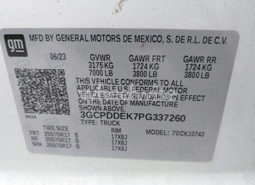 Photo 9 of 2023 Chevrolet Silverado 1500 4WD STANDARD BED LT (VIN 3GCPDDEK7PG337260)