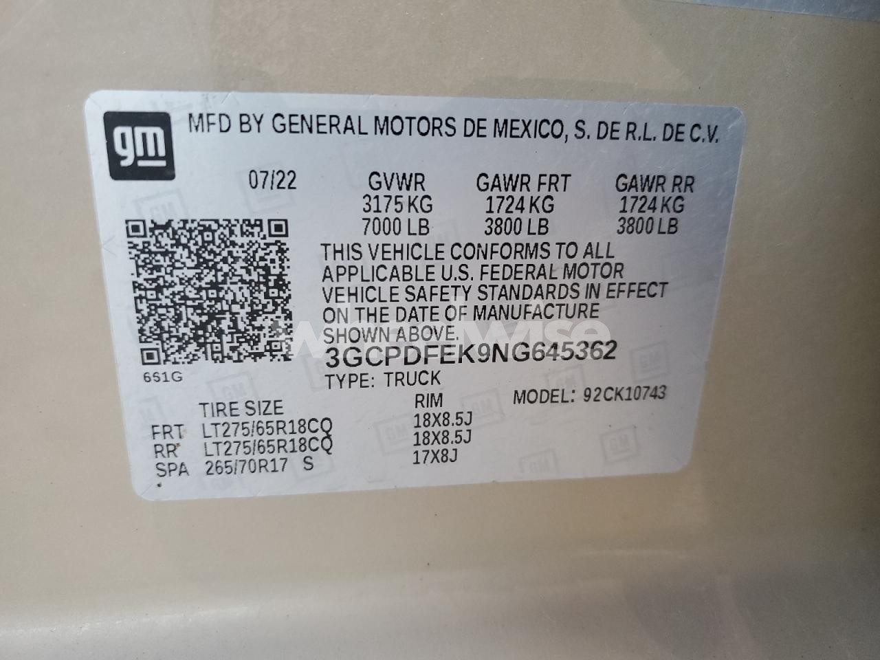 Photo 12 of 2022 CHEVROLET SILVERADO K1500 LT TRAIL BOSS (VIN 3GCPDFEK9NG645362)