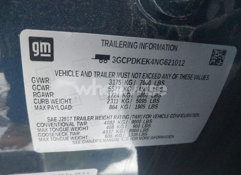Photo 9 of 2022 Chevrolet Silverado 1500 4WD SHORT BED LT WITH 2FL (VIN 3GCPDKEK4NG621012)