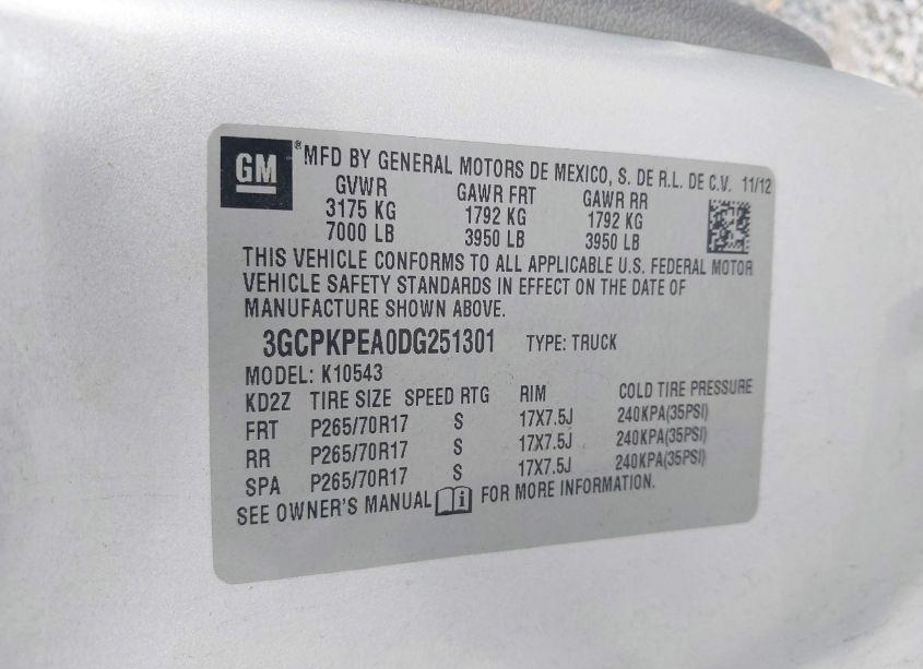 Photo 9 of 2013 Chevrolet Silverado 1500 WORK TRUCK (VIN 3GCPKPEA0DG251301)