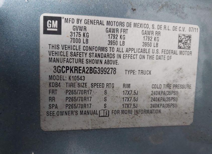 Photo 9 of 2011 Chevrolet Silverado 1500 LS (VIN 3GCPKREA2BG399278)