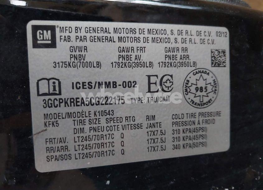 Photo 9 of 2012 Chevrolet Silverado 1500 LS (VIN 3GCPKREA5CG222175)