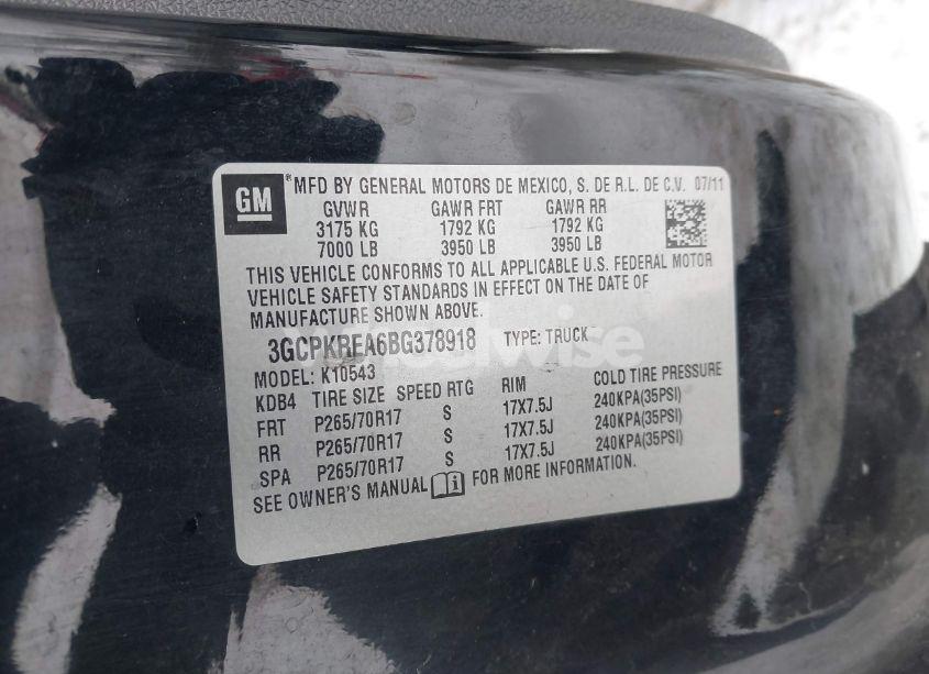 Photo 9 of 2011 Chevrolet Silverado 1500 LS (VIN 3GCPKREA6BG378918)