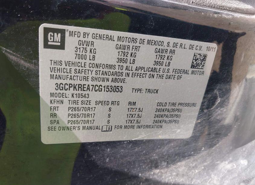 Photo 9 of 2012 Chevrolet Silverado 1500 LS (VIN 3GCPKREA7CG153053)