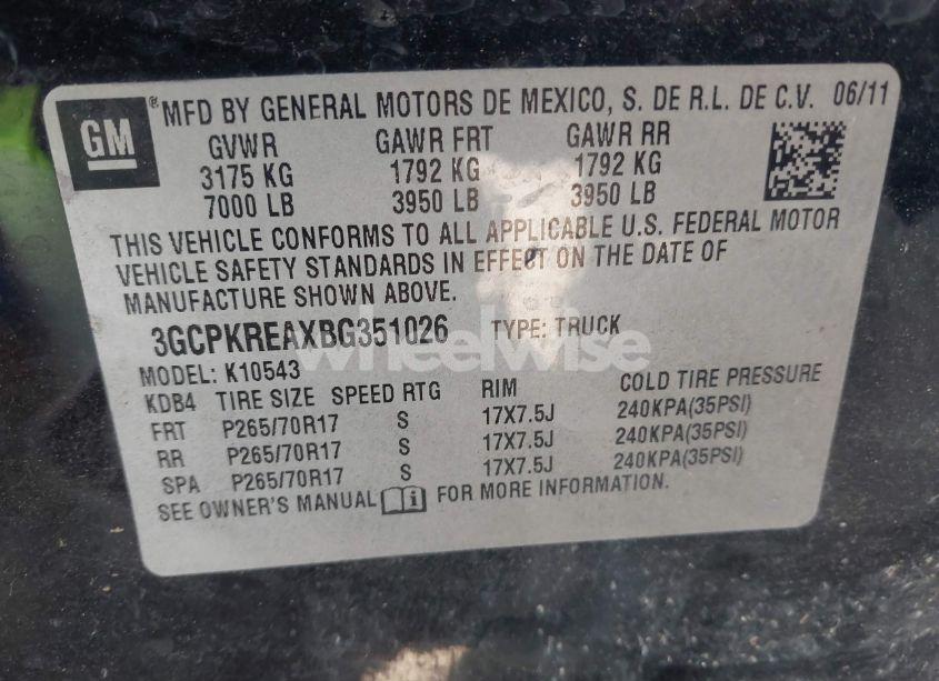 Photo 9 of 2011 Chevrolet Silverado 1500 LS (VIN 3GCPKREAXBG351026)