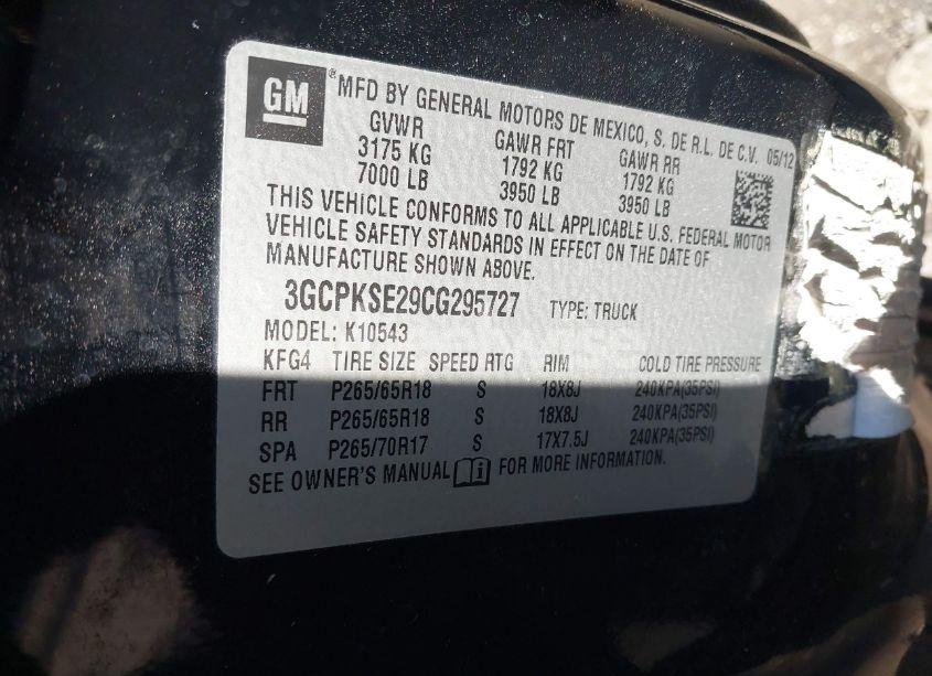 Photo 9 of 2012 Chevrolet Silverado 1500 LT (VIN 3GCPKSE29CG295727)