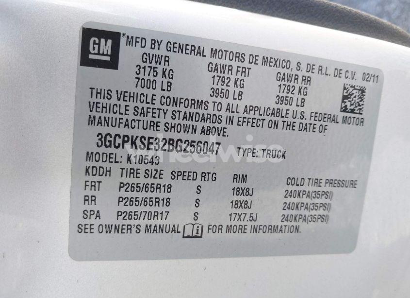 Photo 9 of 2011 Chevrolet Silverado 1500 LT (VIN 3GCPKSE32BG256047)