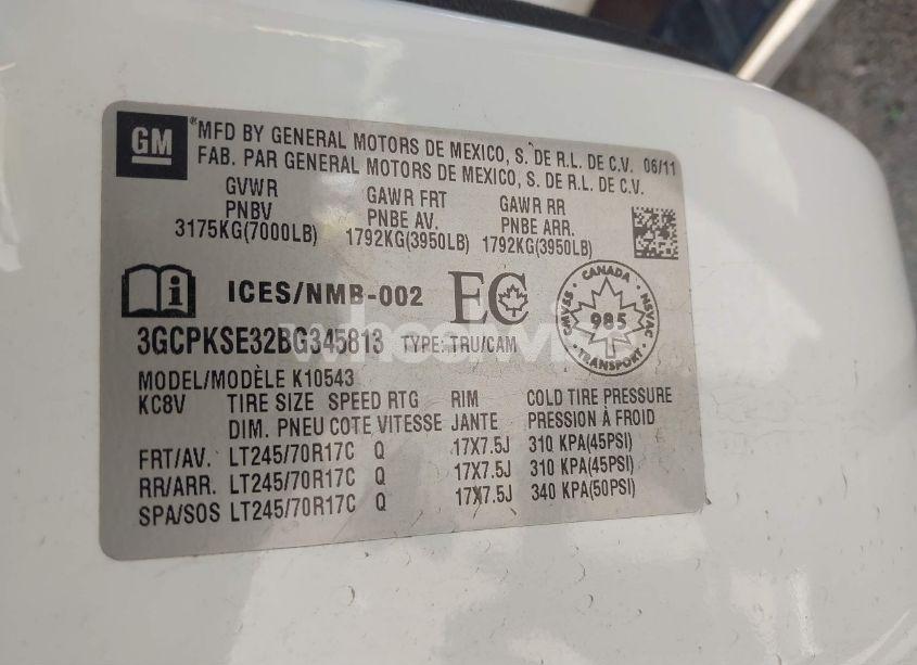 Photo 9 of 2011 Chevrolet Silverado 1500 LT (VIN 3GCPKSE32BG345813)