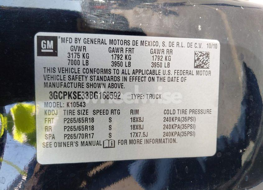 Photo 9 of 2011 Chevrolet Silverado 1500 LT (VIN 3GCPKSE33BG168592)