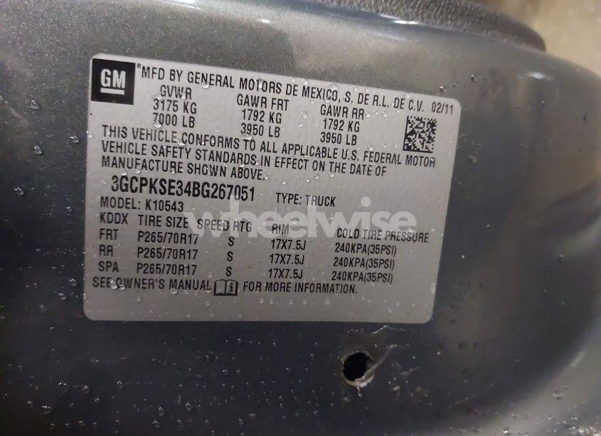 Photo 9 of 2011 Chevrolet Silverado 1500 LT (VIN 3GCPKSE34BG267051)