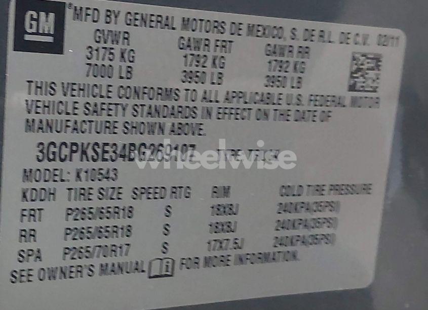 Photo 9 of 2011 Chevrolet Silverado 1500 LT (VIN 3GCPKSE34BG269107)