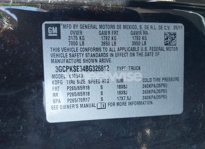 Photo 9 of 2011 Chevrolet Silverado 1500 LT (VIN 3GCPKSE34BG326812)