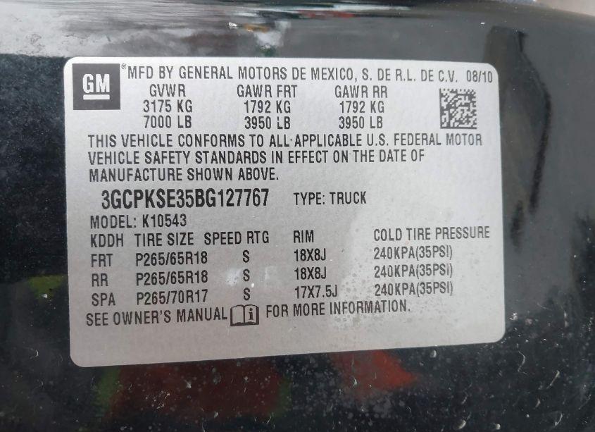 Photo 9 of 2011 Chevrolet Silverado 1500 LT (VIN 3GCPKSE35BG127767)