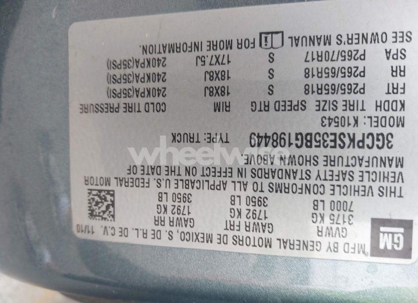 Photo 9 of 2011 Chevrolet Silverado 1500 LT (VIN 3GCPKSE35BG198449)