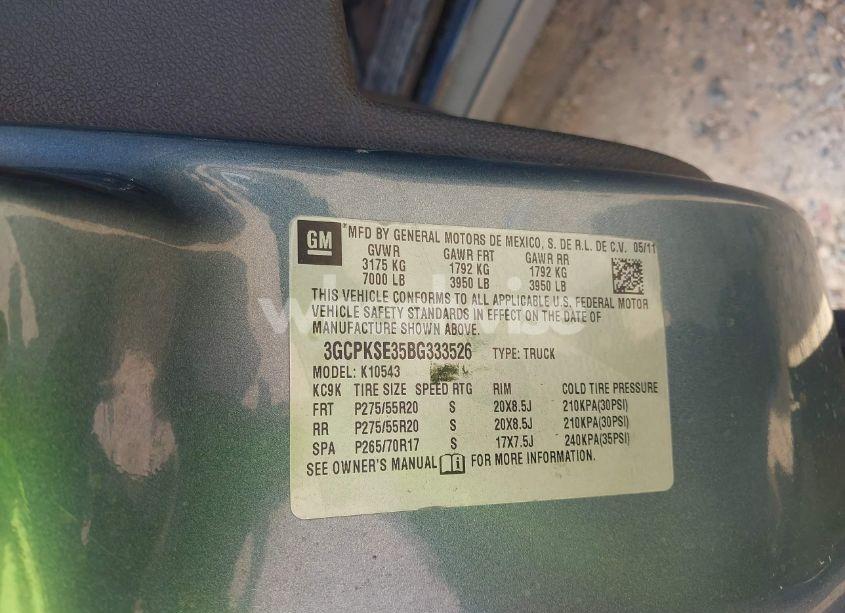 Photo 9 of 2011 Chevrolet Silverado 1500 LT (VIN 3GCPKSE35BG333526)