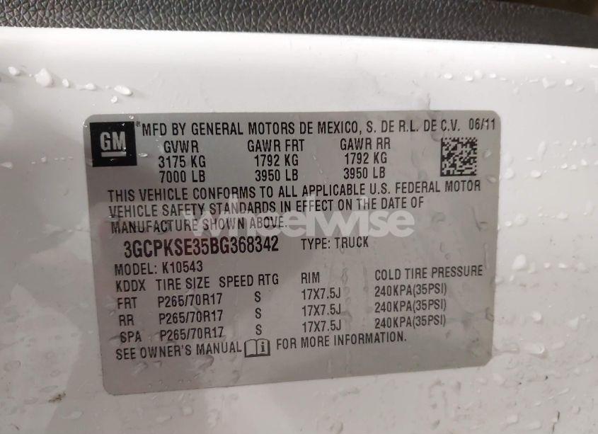 Photo 9 of 2011 Chevrolet Silverado 1500 LT (VIN 3GCPKSE35BG368342)