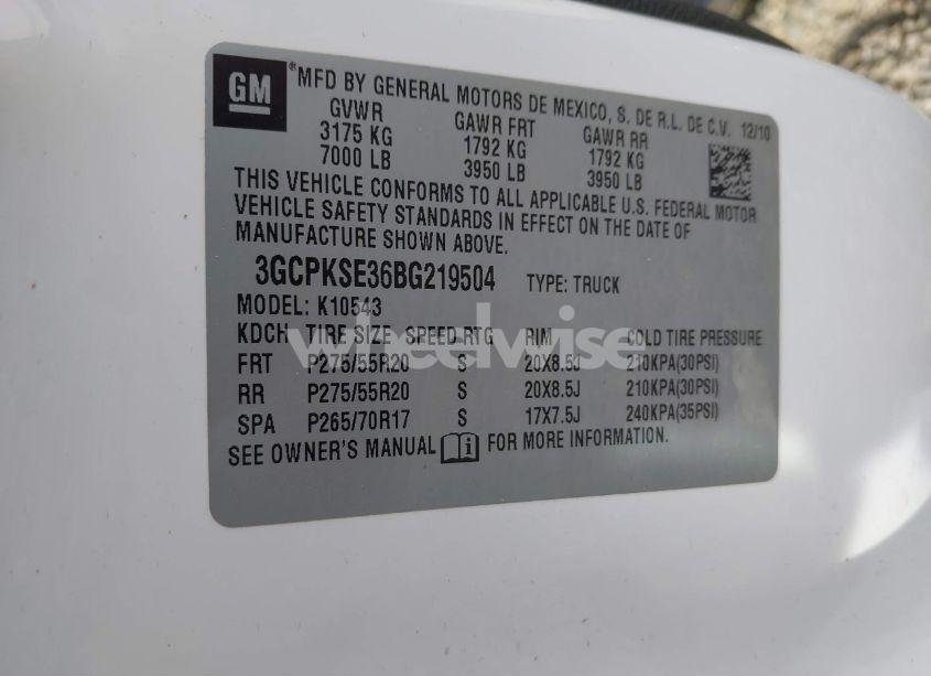 Photo 9 of 2011 Chevrolet Silverado 1500 LT (VIN 3GCPKSE36BG219504)