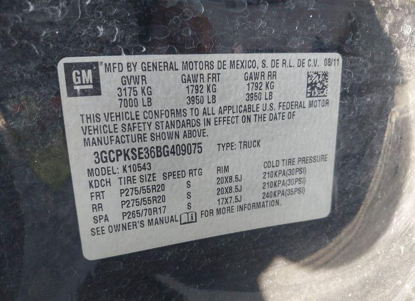 Photo 8 of 2011 Chevrolet Silverado 1500 LT (VIN 3GCPKSE36BG409075)