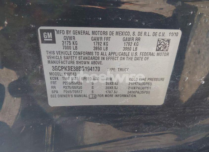 Photo 9 of 2011 Chevrolet Silverado 1500 LT (VIN 3GCPKSE38BG194170)