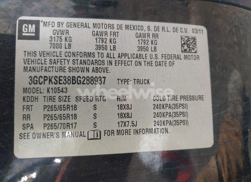 Photo 9 of 2011 Chevrolet Silverado 1500 LT (VIN 3GCPKSE38BG288937)