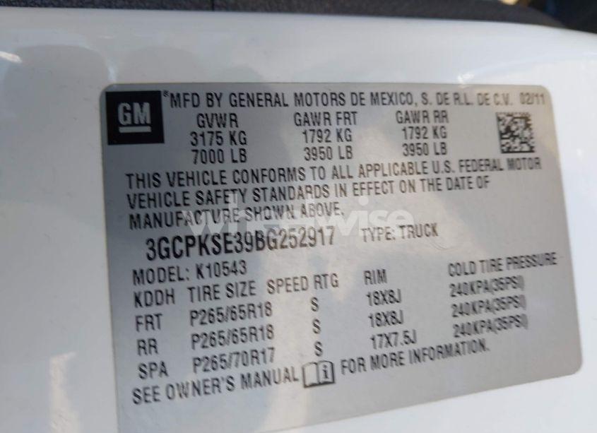 Photo 9 of 2011 Chevrolet Silverado 1500 LT (VIN 3GCPKSE39BG252917)