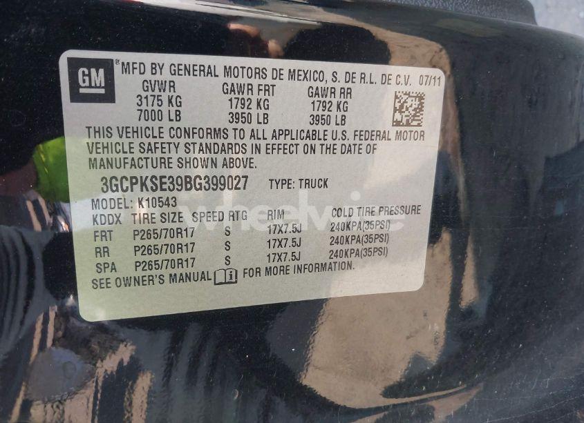 Photo 9 of 2011 Chevrolet Silverado 1500 LT (VIN 3GCPKSE39BG399027)