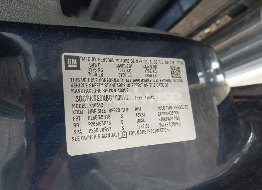 Photo 9 of 2011 Chevrolet Silverado 1500 LT (VIN 3GCPKSE3XBG109510)