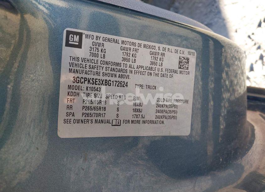 Photo 9 of 2011 Chevrolet Silverado 1500 LT (VIN 3GCPKSE3XBG172624)