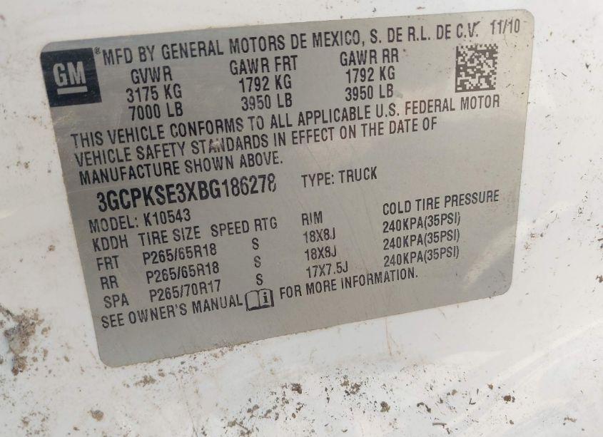 Photo 9 of 2011 Chevrolet Silverado 1500 LT (VIN 3GCPKSE3XBG186278)