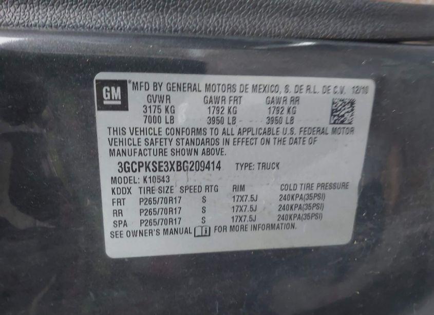 Photo 9 of 2011 Chevrolet Silverado 1500 LT (VIN 3GCPKSE3XBG209414)